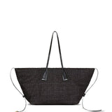 Balmain Black Extravagant Raffia Calfskin Carryall