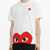 Comme Des Garçons White Embroidered Tee