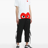 Comme Des Garçons White Embroidered Tee