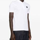 Comme Des Garçons White Silk Polo