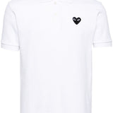 Comme Des Garçons White Silk Polo