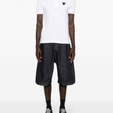 Comme Des Garçons White Silk Polo