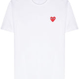 Comme Des Garçons White Embroidered Tee