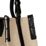 Balmain Beige Canvas Leather Bucket Bag