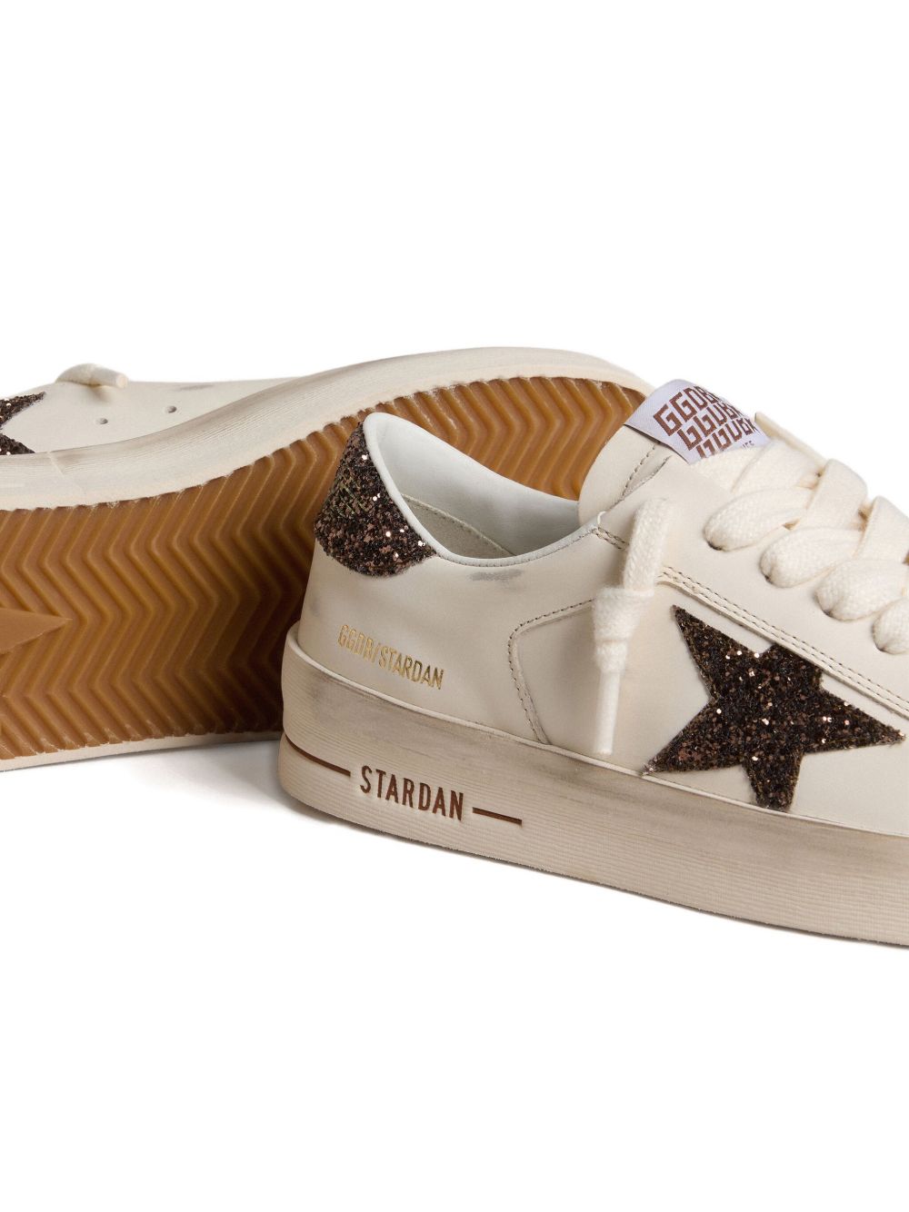 Golden Goose Brown Star Glitter Sneakers - Hover