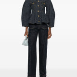 Ganni Blue Hyperfunctional Continental Denim Jacket