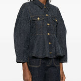 Ganni Blue Hyperfunctional Continental Denim Jacket