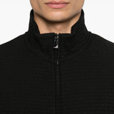 Emporio Armani Obsidian Textured Zipped Sweatshirt