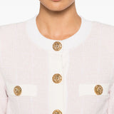 Balmain Pink Extravagant Luxurious Textured Cardigan
