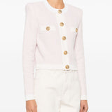 Balmain Pink Extravagant Luxurious Textured Cardigan