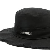 Jacquemus Black Frayed Brim Hat