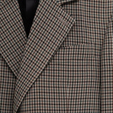 Balenciaga Khaki Chestnut Checkered Patterned Jacket