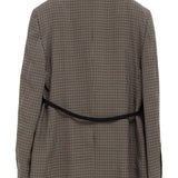 Balenciaga Khaki Chestnut Checkered Patterned Jacket