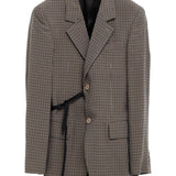 Balenciaga Khaki Chestnut Checkered Patterned Jacket