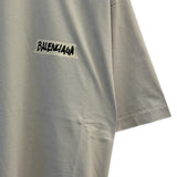 Balenciaga Brilliant White Embroidered Logo Tee