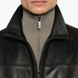 Emporio Armani Black Leather Blouson Jacket