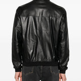 Emporio Armani Black Leather Blouson Jacket