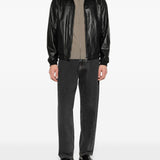 Emporio Armani Black Leather Blouson Jacket