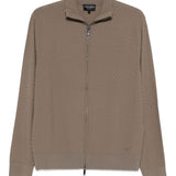 Emporio Armani Anthracite Chevron Cardigan Sweater