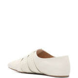 Chloé White Satin Patent Leather Flats