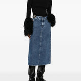 Diesel Blue Denim Midi Skirt