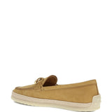 Tod's Camel Raffia Trim Loafers