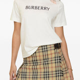 Burberry White Embroidered Logo Tee