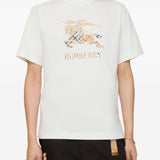 Burberry White Equestrian Knight Print Shirt
