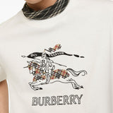 Burberry White Equestrian Motif T Shirt
