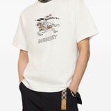 Burberry White Equestrian Motif T Shirt