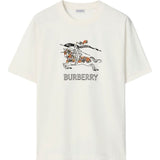 Burberry White Equestrian Motif T Shirt