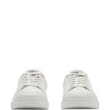 Burberry White Patterned Checkered Leather Sneakers