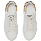 Burberry White Intricate Checkered Pattern Sneakers