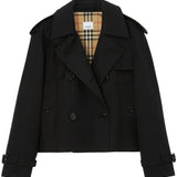 Burberry Black Notched Lapels Trench Coat