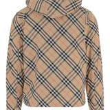 Burberry Beige Checkered Detachable Hooded Overcoat