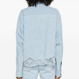Ermanno Scervino Cerulean Floral Embroidered Shirt