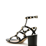 Valentino Garavani Black Rockstud Calfskin Sandals
