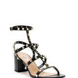 Valentino Garavani Black Rockstud Calfskin Sandals