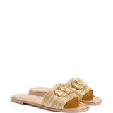 Valentino Garavani Goldtone VLogo Signature Sandals