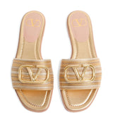 Valentino Garavani Goldtone VLogo Signature Sandals