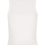 Givenchy White Ribbed Logo Tank Top