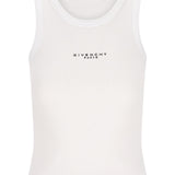 Givenchy White Ribbed Logo Tank Top