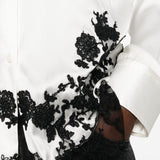 Ermanno Scervino White Silk Embroidered Shirt