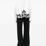 Ermanno Scervino White Silk Embroidered Shirt