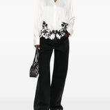 Ermanno Scervino White Silk Embroidered Shirt