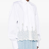 Ermanno Scervino Brilliant White Embroidered Shirt