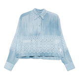Ermanno Scervino Clear Blue Embroidered Shirt