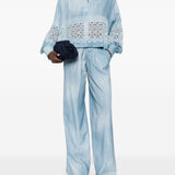 Ermanno Scervino Clear Blue Embroidered Shirt