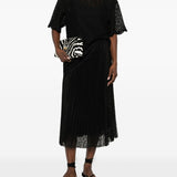 Ermanno Scervino Charcoal Midnight Embroidered Skirt