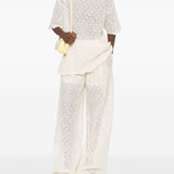 Ermanno Scervino White Embroidered Detailing Trousers